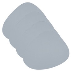 블럭마트 둥근삼각형 방수 테이블매트 4p, 스카이블루, 34 x 43 cm