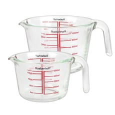 Roebenhoff 耐熱玻璃量杯 500ml + 1000ml 套組, 混合色