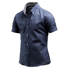 DAKUANG 男款牛仔短袖襯衫 C05D14_sd2021