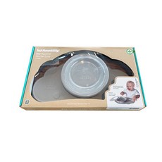 Herobility 嬰兒餐具組 2入, Gray, 餐墊+碗