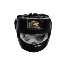 SKANDA 面部保護皮革頭飾 SD-19-011, 黑色的