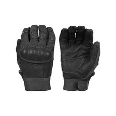 皮革Kevlar防割軍風手套 M, 黑色, 1組