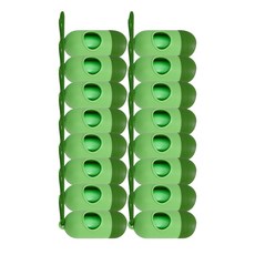 블럭마트 쁘띠 반려동물 배변봉투통, 라이트그린 + 그린, 16개