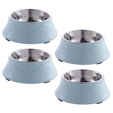 Block Mart 寵物雙層大飯碗, 藍色, 4個