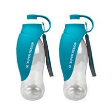 寵物外出專用水瓶 580ml, 藍色, 2個