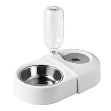 블럭마트 반려동물 더블그릇, 화이트, 1개