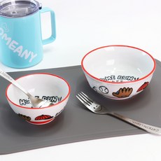 베스트데코 스포츠 아동 식기 2종 세트, 야구공, 공기 + 대접