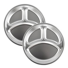 Kitchen U不鏽鋼圓形餐盤 2個, 單色