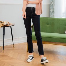 Jinmania 女款腰部彈性基本直筒牛仔褲 WBC-512