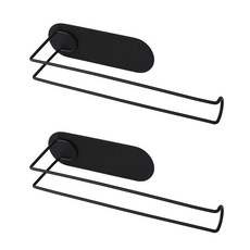 簡約廚房毛巾架, 黑色, 2個