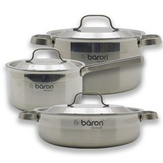 IH感應爐適用3層不鏽鋼鍋具組, 單一顏色, 單鍋18cm+正鍋20cm+火鍋24cm