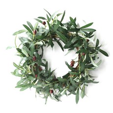 Block Mart 人造花 室內裝飾 門飾 橄欖葉花環, 混合色