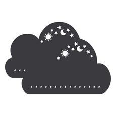 구름 테이블 매트, 다크그레이, 48 x 30 cm, 2개