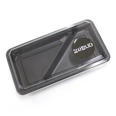 對角隔層塑膠盒 GS-59-1 黑色 100入+感謝貼紙 黑色 100入, 1套