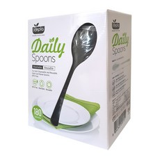 Repla 塑膠湯匙 黑色, 180件, 1個