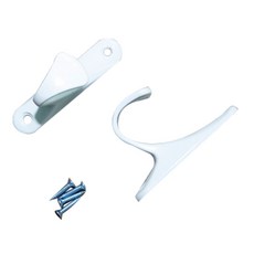 Sunde-co 金屬窗簾綁帶掛鉤 2入 + 螺絲 4入, 白色, 1套