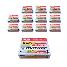 BlueMato MS 白板筆組 x-882, 黑、藍、紅、綠, 12套