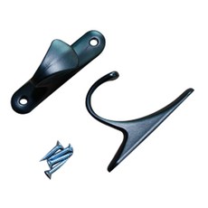 Sunde-co 金屬窗簾綁帶掛鉤 2入 + 螺絲 4入, 黑色, 1套