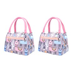 알럽홈 트로피컬프린팅 방수 보온보냉가방 2p, 알파카