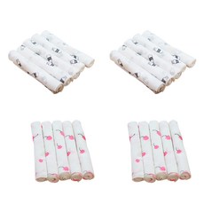 AGADDONG 竹節棉紗印花手帕 櫻桃10入+牛奶 10入