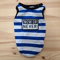 狗狗媽媽 網眼無袖T恤, 藍色