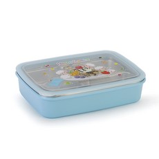 해피램 비프로젝트 유아 4구버튼 스텐 식판, 블루