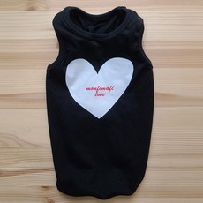 Dogmom Love 無袖 T恤, 黑色