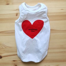 愛犬媽媽 Love 無袖 T恤, 白色