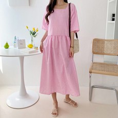PANG PANG SHOP 方領孕婦連身裙