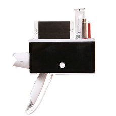 GREATLIFE 吹風機壁掛架, 黑色的, 1個