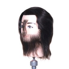美髮考試用真髮人頭模型 UME-200 30.48cm, 黑色的, 1個
