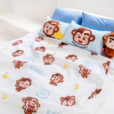 HEY JINI Lucky Kang的夏日漣漪單人毯, 鱗翅目香蕉