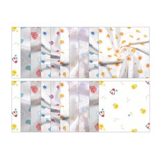 HARAROI 卡通人物紗布手帕 天空藍 20入組