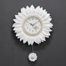Kidari靜音花朵壁鐘 kcp064, 白色
