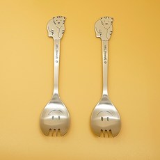 老虎造型兒童叉匙組, 混色, 2入