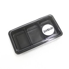 3格飯盒容器 GS-59-2 100入+白色圓形貼紙 謝謝100入, 1套