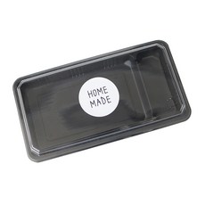 雙格長方形外帶盒 GS-59 100入+圓形貼紙 白色 100入, 1套