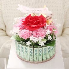 INCREKO 和諧花蛋糕 +留言卡隨機運輸 +消息選擇 +透明鉗30p口袋箱套組, 粉色的