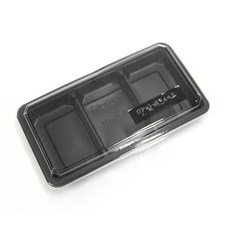 3格餐盒 GS-59-2 100入+請享受貼紙 黑色 100入, 1套