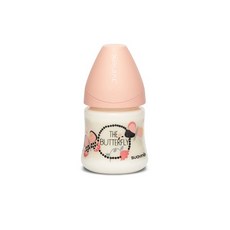 suavinex Puppy Friends系列乳膠奶瓶 150ml, 第1階段(0~4個月以上), Butterfly Pink, 1個