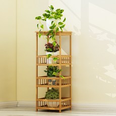 가팡 원목 화분 장식장 4단, 우드