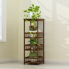 가팡 원목 화분 장식장 4단, 월넛