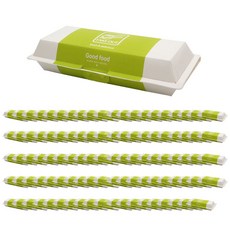 PACKAGE HERO 熱狗三明治紙包裝盒 JJ-60, 綠色, 100個