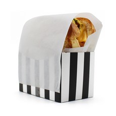 條紋紙托盤盒 100入 + 防油紙蓋 100入 組, 1套