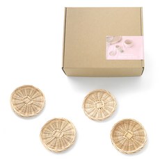 BLOOMING&ME 藤編杯墊DIY套組, 1套, 單一顏色