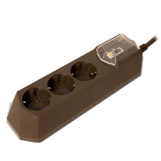 電源區接線阻塞大容量多抽頭 3 爪棕色, 1.5m, 棕色, 1個