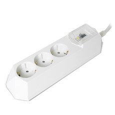 POWER ZONE 漏電保護高容量3孔延長線, 5m, 白色, 1個