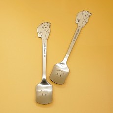 餐桌藝術眨眼老虎冰淇淋湯匙, 單色, 2個