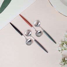 BSF 艾菲爾銀色茶匙4件組 A, 黑色, 炭灰色, 酒紅色, 橄欖綠, 1套