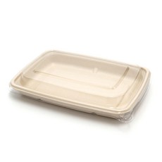 PACKAGE HERO 包裝書+B2629紙漿方形午餐盒蓋套組 550ml, 75個, 1入